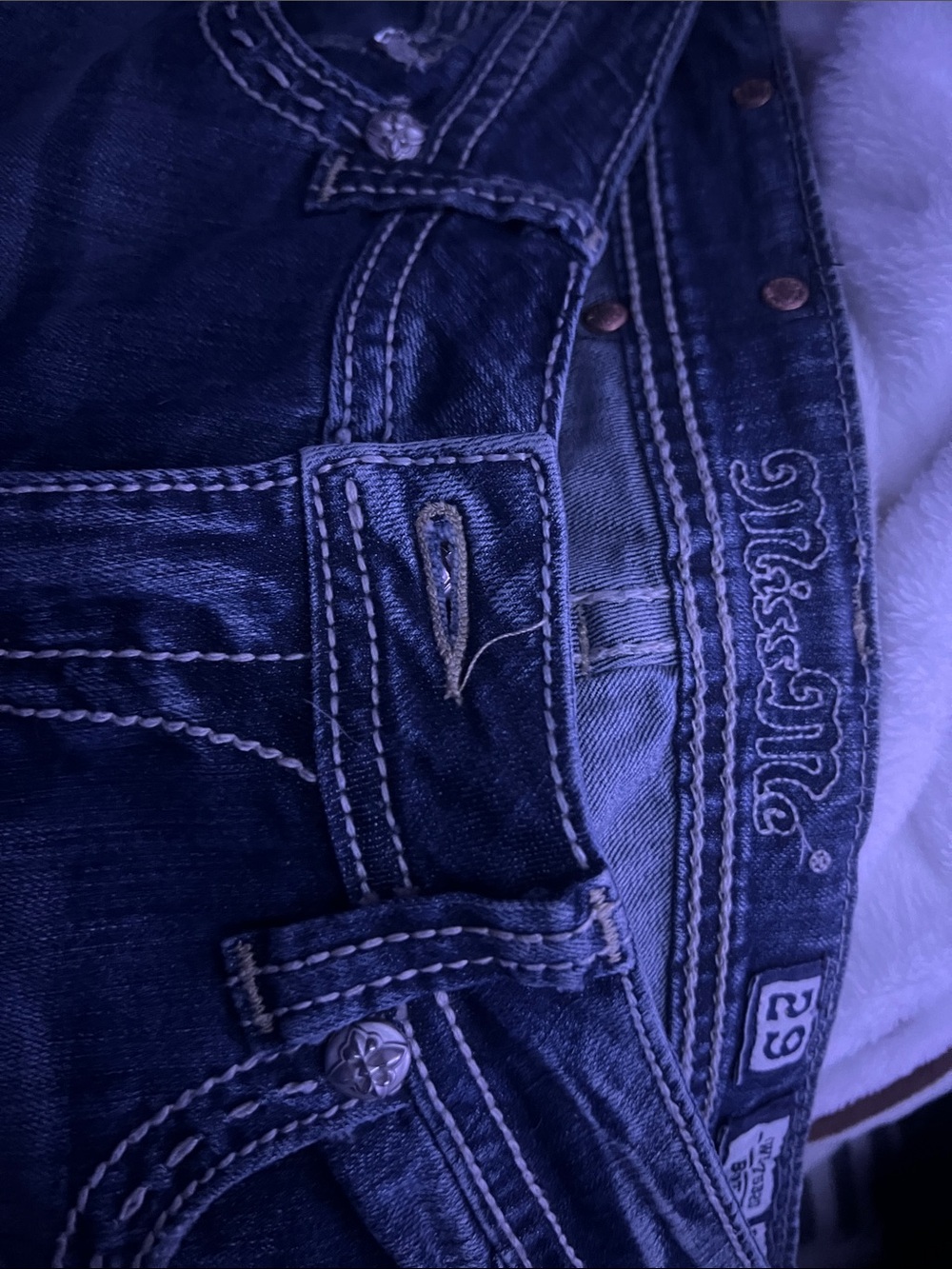 Miss Me Men's Dark Blue Slim Straight Jeans